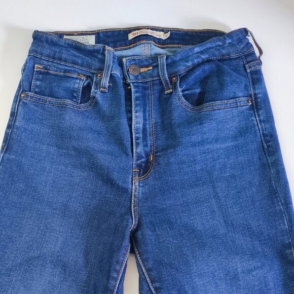 Levi's 721 jeans high-rise skinny stretch dark wash blue women's size 27 - Picture 2 of 14